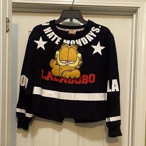 Lalabobo - Black Garfield I Hate Mondays Top - size S